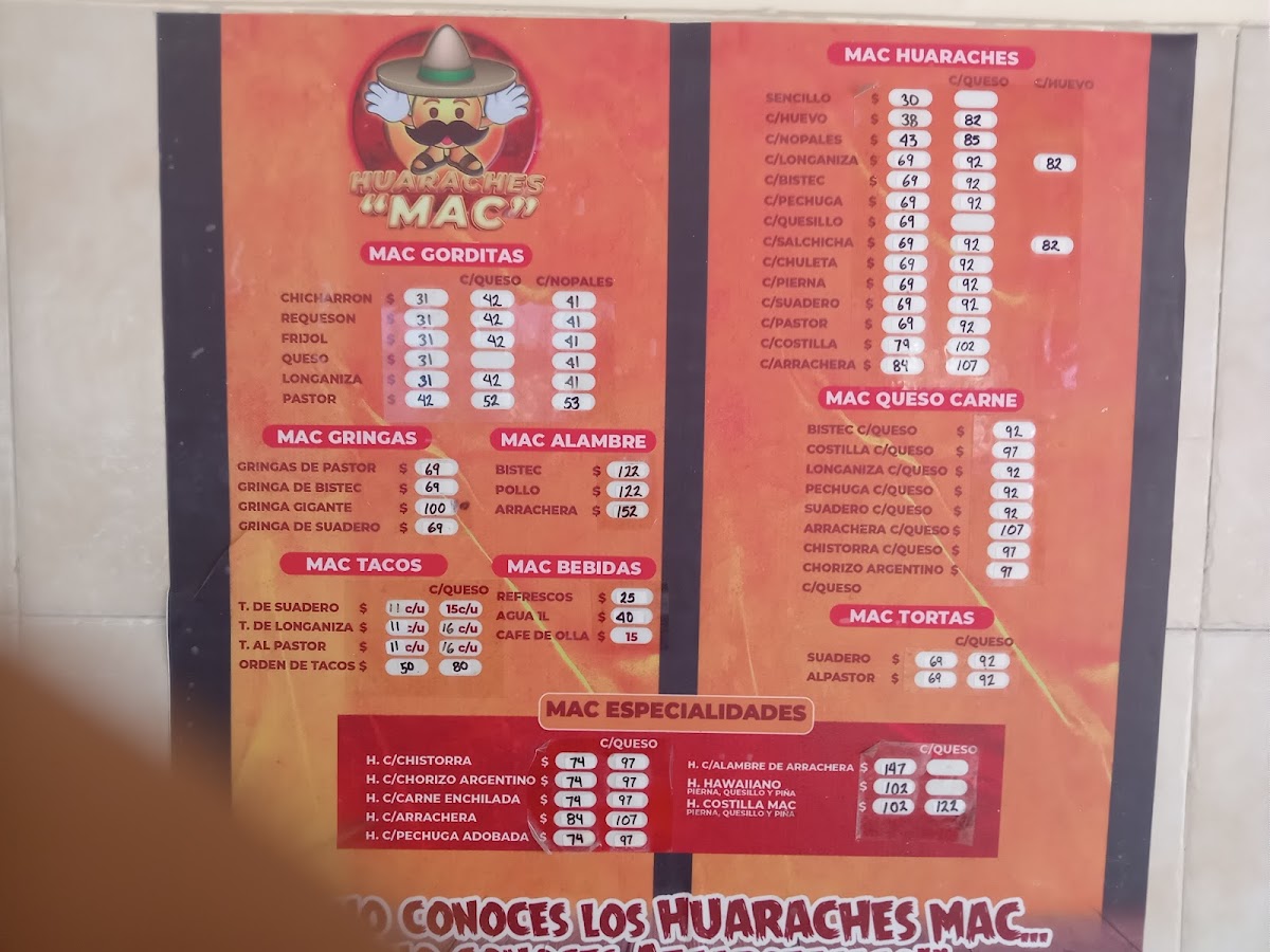 HUARACHES MAC Menu - Image 3