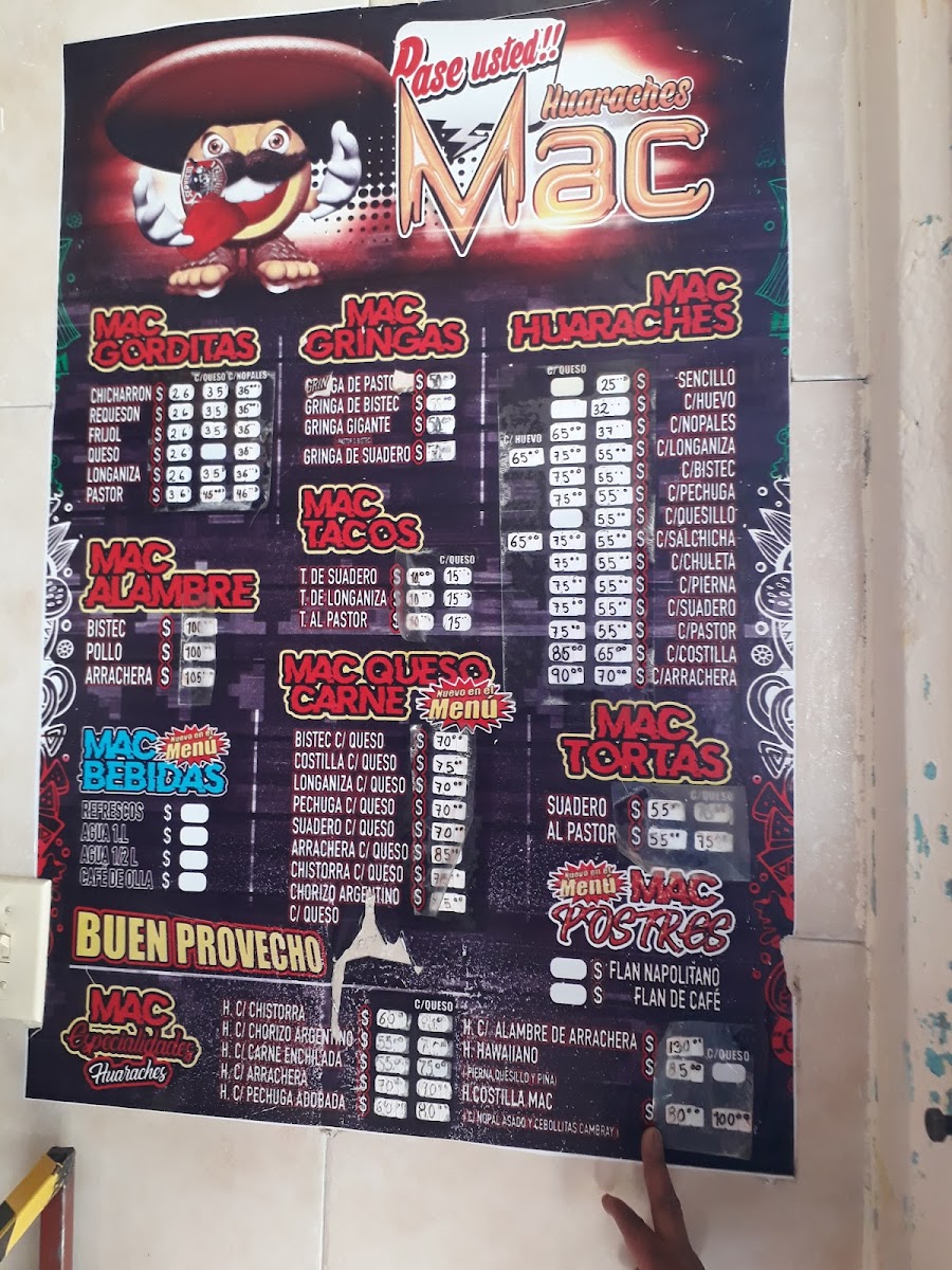HUARACHES MAC Menu - Image 4
