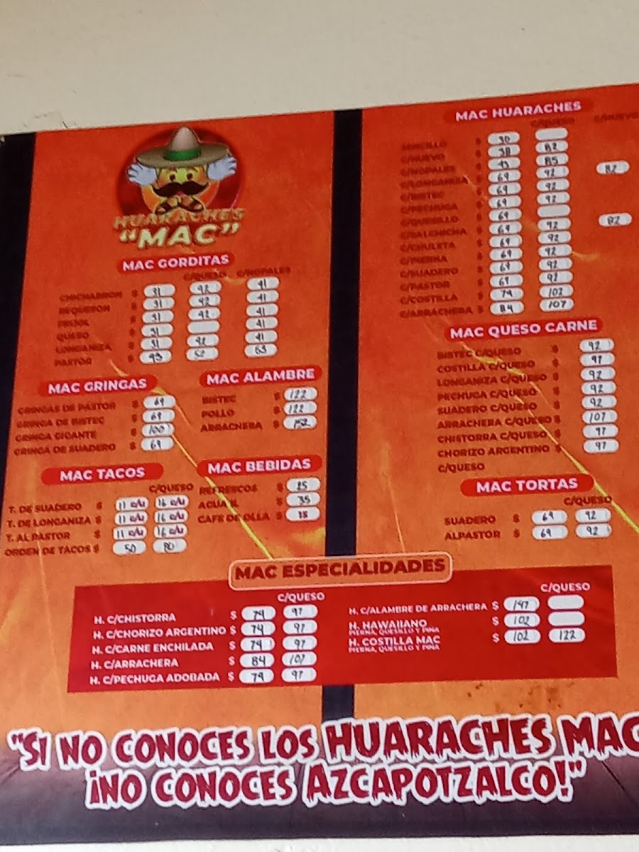 HUARACHES MAC Menu - Image 6